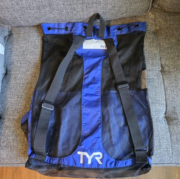 TYR Blue Mesh Drawstring Backpack - Picture 3 of 4
